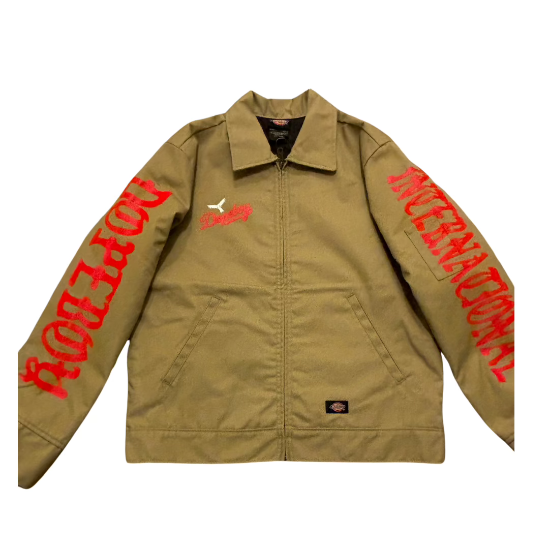 Dopeboy International Jacket Khaki &Red Print