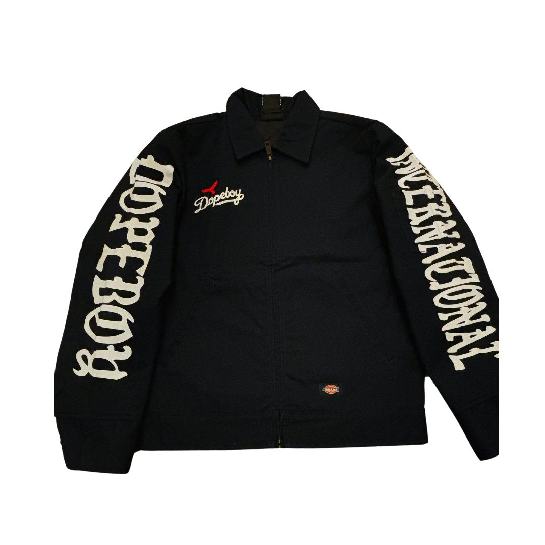 Dopeboy International Coat Navy Red And White Print